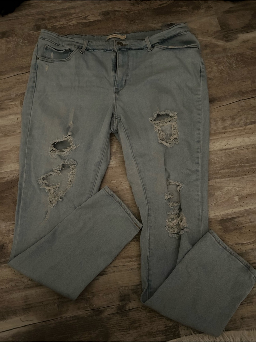 Levi's Light Blue Distressed Skinny Jeans